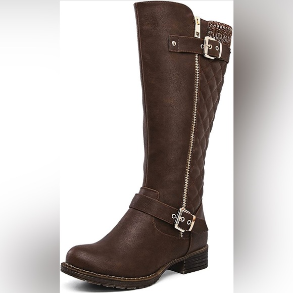 GLOBALWIN Women's Quilted Knee-High Fashion Boots - Picture 1 of 4